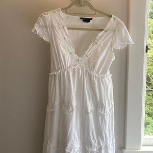 BCBG White Scalloped Dress